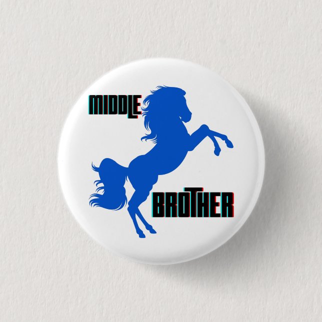Mittlerer Bruder Pferdezucht Button (Vorderseite)