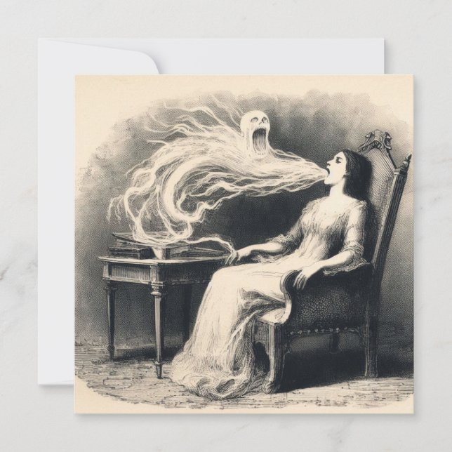 Mittlerer Exudierender Ektoplasmus Spooky Spiritua Karte (Vorderseite)