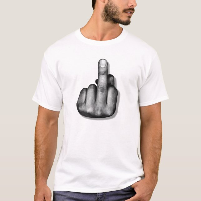 Mittlerer Finger, der den Vogel umdreht T-Shirt (Vorderseite)
