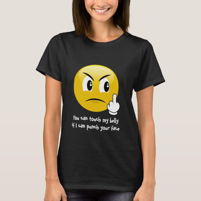 Mittlerer Finger Emoji Bauch-Touch-Mutterschafts-T T-Shirt (Vorderseite)