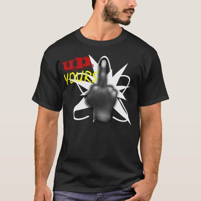 Mittlerer Finger herauf Ihr Shirt (Vorderseite)
