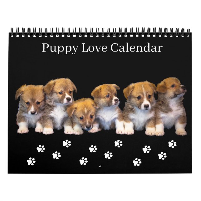 Mittlerer Größe Welpen-Liebe-Kalender Kalender (Titelbild)
