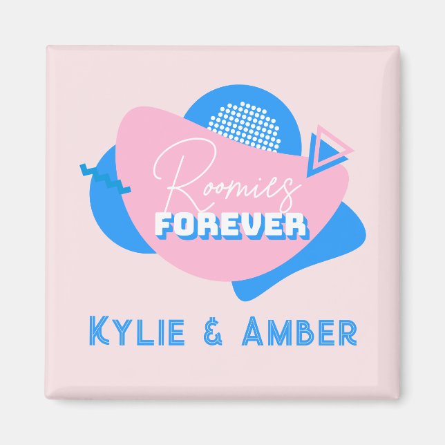 Mittlerer Individuelle Name "Roomies Forever" Retr Magnet (Vorne)