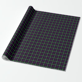 Mittlerer Lila Neon grüner Tartan 02 Geschenkpapier