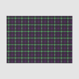 Mittlerer Lila Neon grüner Tartan 02 Seidenpapier
