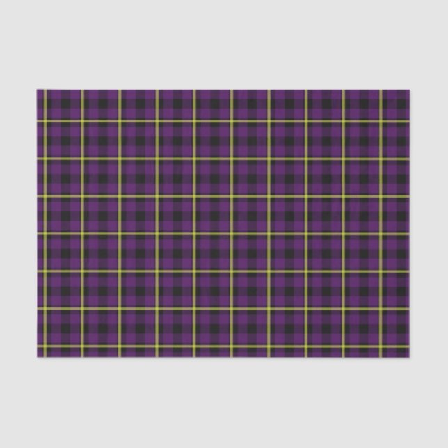 Mittlerer lila u. gelber Tartan Seidenpapier (Vorderseite)