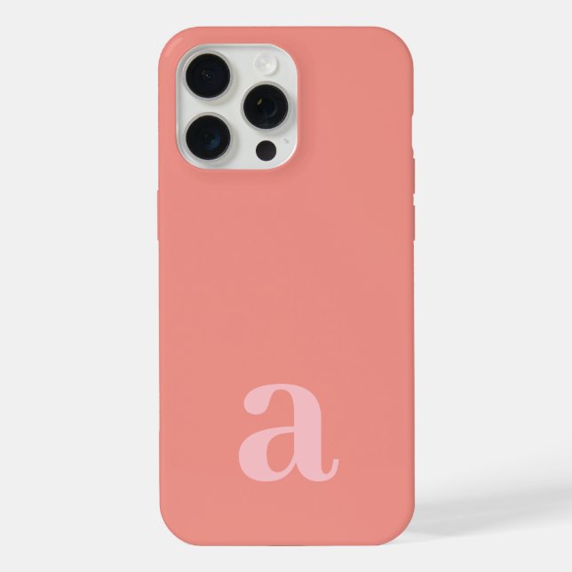 Mittlerer Monogramm Buchstabe Rosa Minimalistisch iPhone Hülle (Rückseite)