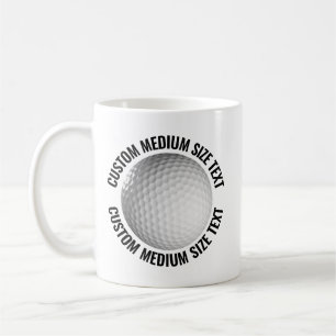 Mittlerer personalisierter Text Golfball 11oz. Ben Kaffeetasse