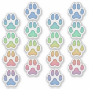 Mittlerer Regenbogen-Hund Pawprints Animal Tracks Aufkleber