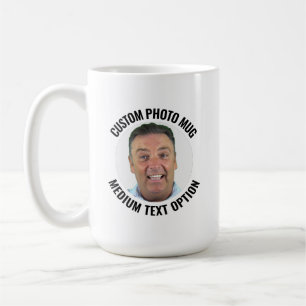 Mittlerer Text 15oz Weiße Personalisierte Fototass Kaffeetasse