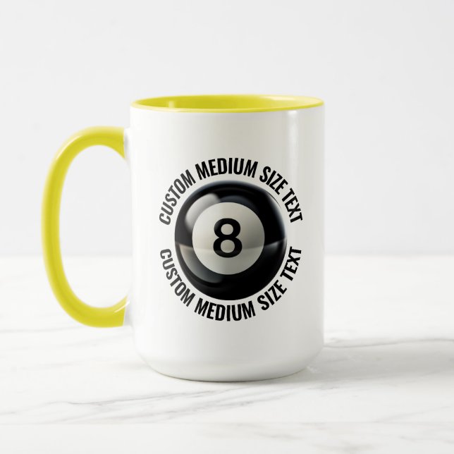 Mittlerer Text GELB Combo 15oz Benutzerdefinierte  Tasse (Links)