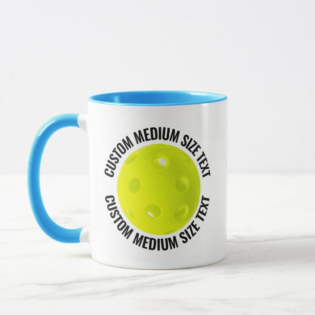 Mittlerer Text L. BLAU Combo 11oz Individueller Pi Tasse (Links)