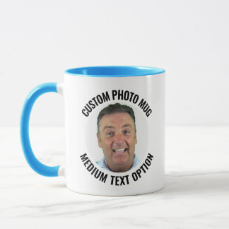 Mittlerer Text L. BLAUE Combo Personalisierte Foto Tasse