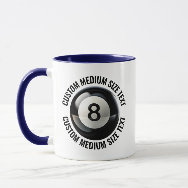 Mittlerer Text MARINEBLAU Kombination 11oz Custom  Tasse (Links)