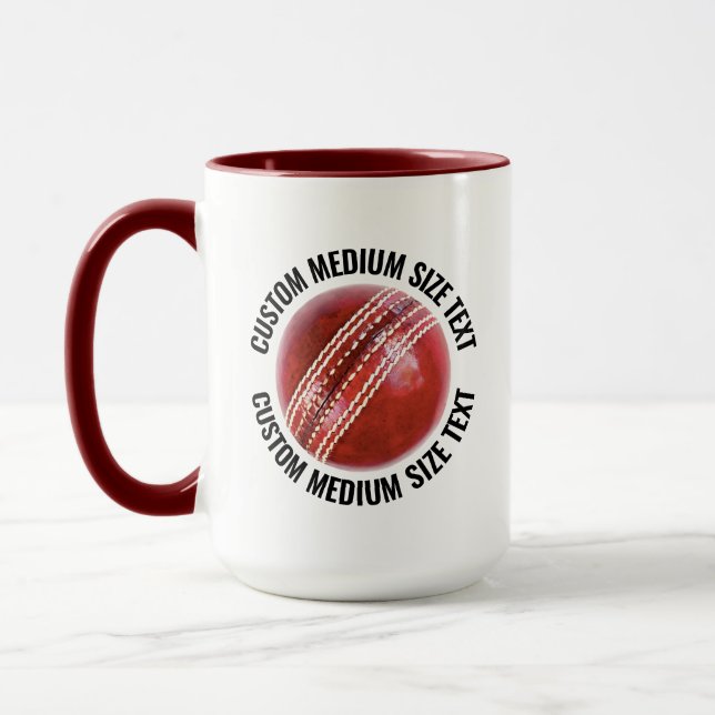 Mittlerer Text MAROON Combo 15oz Custom Cricket Tasse (Links)