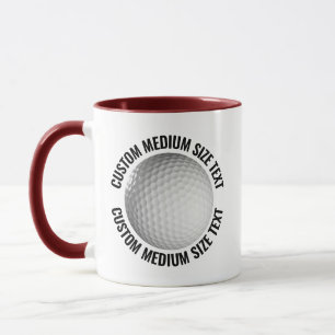 Mittlerer Text MAROON Kombi 11oz Custom Golf Tasse