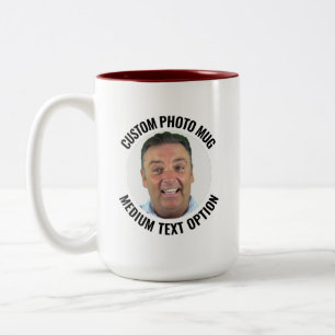 Mittlerer Text MAROON Zweifarbig Personalisierte F Zweifarbige Tasse