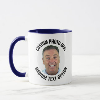 Mittlerer Text NAVY BLAUE Kombi-personalisierte Fo Tasse