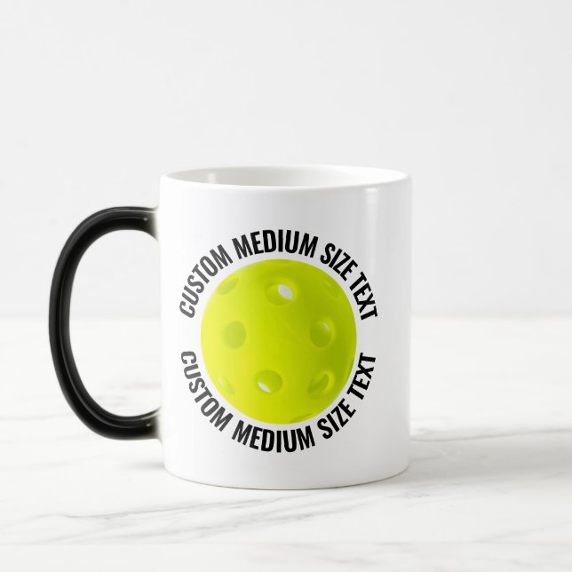 Mittlerer Text & Pickleball 11oz Benutzerdefiniert Verwandlungstasse (Links)