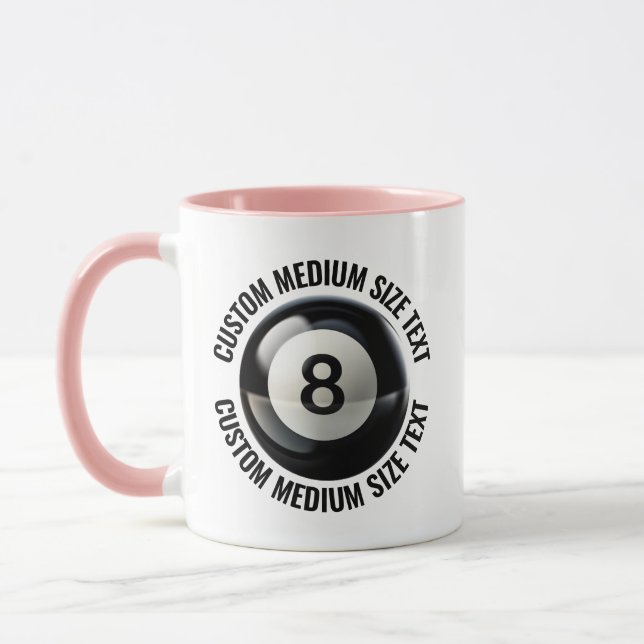 Mittlerer Text PINK Combo 11oz Custom 8 Ball Tasse (Links)