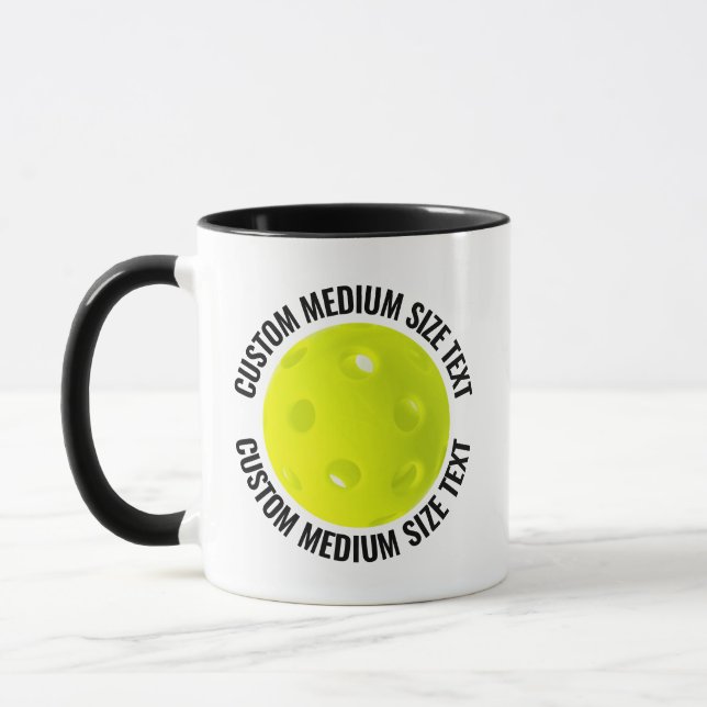 Mittlerer Text SCHWARZ Combo 11oz Individueller Pi Tasse (Links)
