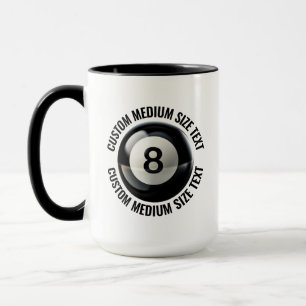 Mittlerer Text SCHWARZ Combo 15oz Custom 8 Ball Tasse