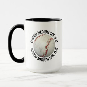 Mittlerer Text SCHWARZ Combo 15oz Individueller Ba Tasse