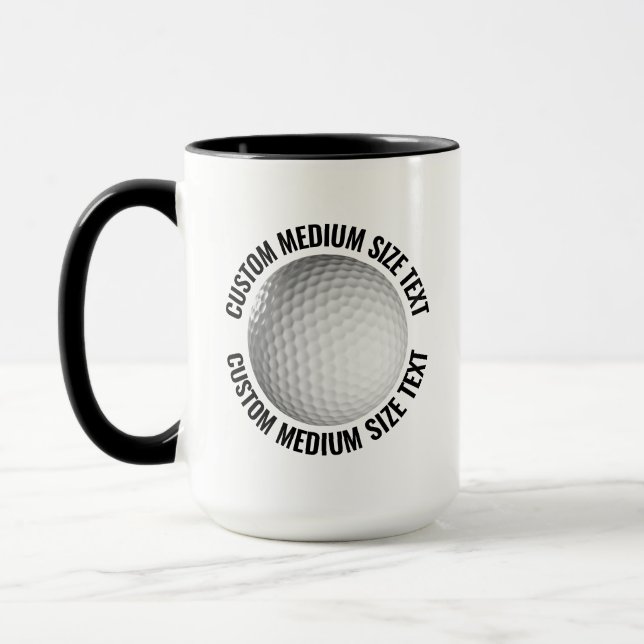 Mittlerer Text SCHWARZ Combo 15oz Individueller Go Tasse (Links)