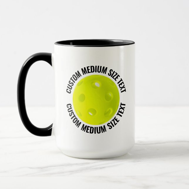 Mittlerer Text SCHWARZ Combo 15oz Individuelles Pi Tasse (Links)