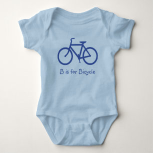 Mittleres Blau Alphabet B steht für Fahrrad Baby Strampler