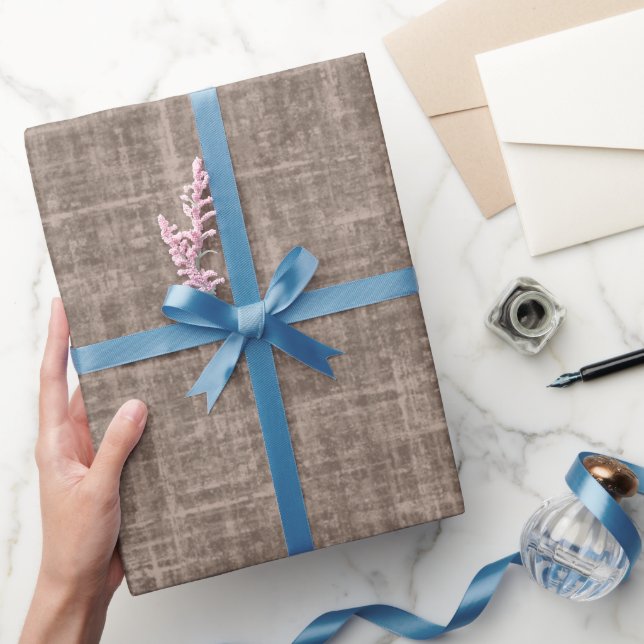 Mittleres braunes Leinen Geschenkpapier (Schenken)