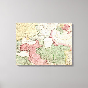 Mittleres EastPanoramic MapMiddle Ost Leinwanddruck