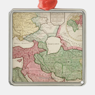 Mittleres EastPanoramic MapMiddle Ost Silbernes Ornament