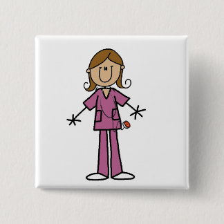 Mittleres Haut-Strichmännchen-weibliche Button