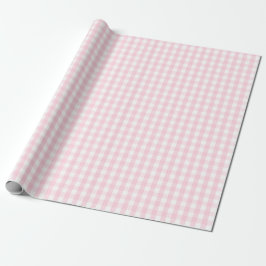Mittleres hellrosa und weißes Gingham-Packpapier Geschenkpapier
