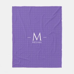 Mittleres Lila Blue Monogram Template Fleecedecke