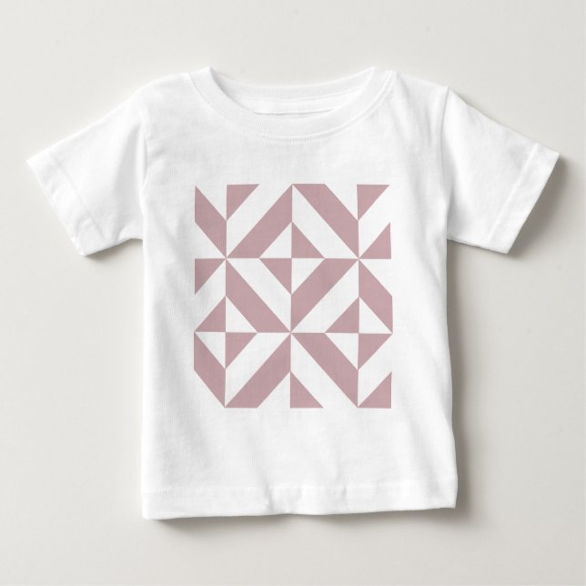 Mittleres Mauve Geometric Deko Cube Muster Baby T-shirt (Vorderseite)