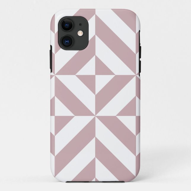 Mittleres Mauve Geometric Deko Cube Muster Case-Mate iPhone Hülle (Rückseite)