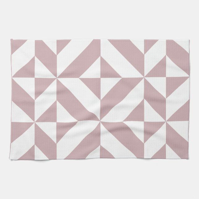 Mittleres Mauve Geometric Deko Cube Muster Handtuch (Horizontal)