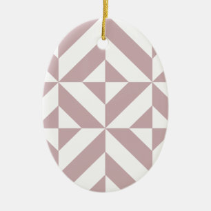 Mittleres Mauve Geometric Deko Cube Muster Keramikornament