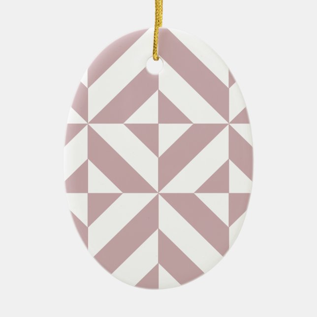 Mittleres Mauve Geometric Deko Cube Muster Keramikornament (Vorne)