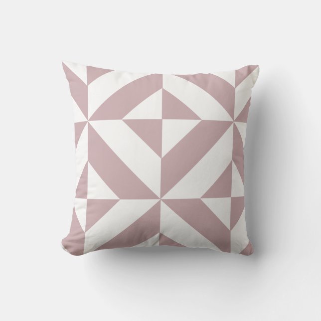 Mittleres Mauve Geometric Deko Cube Muster Kissen (Vorderseite)