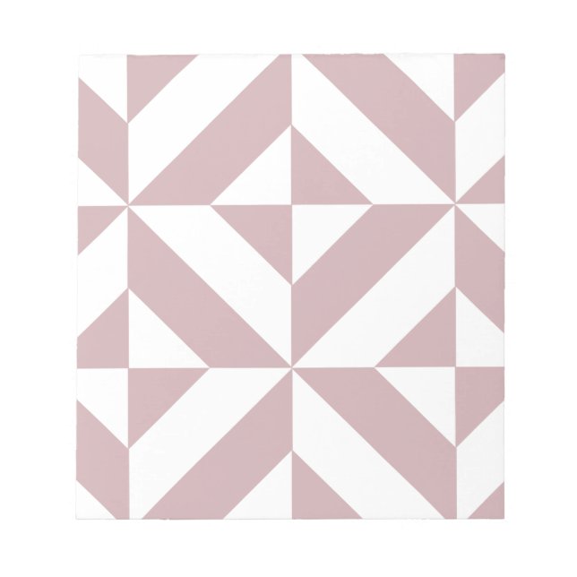 Mittleres Mauve Geometric Deko Cube Muster Notizblock (Vorderseite)