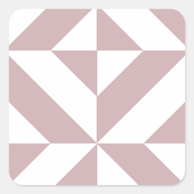 Mittleres Mauve Geometric Deko Cube Muster Quadratischer Aufkleber (Vorderseite)