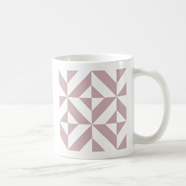 Mittleres Mauve Geometric Deko Cube Muster Tasse (Rechts)