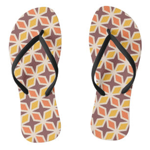 Mittleres modernes geometrisches Sternmuster Flip Flops
