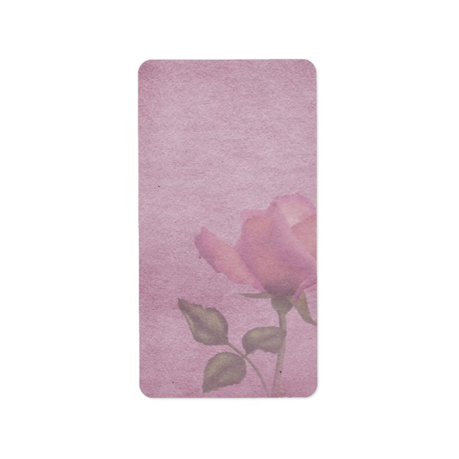 Mittleres rosa Rosenapothekenschild Adressaufkleber (Vorne)