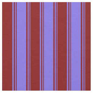 Mittleres Schiefer Blau & Maroon Streifen/Linienmu Stoff