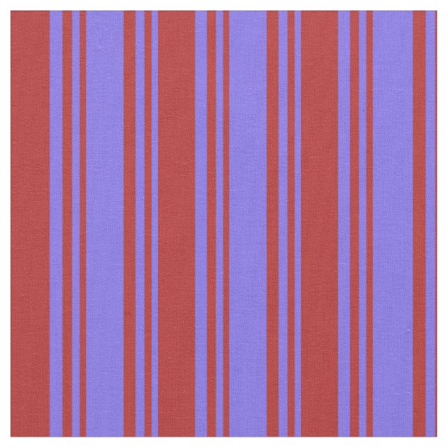 Mittleres Schiefer Blau und Rote Linse Muster Stoff (Nahaufnahme)