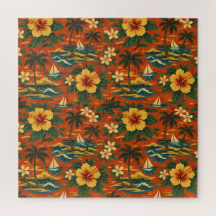 Mittsiebziger Vibranter Hawaiianischer Hemd Druck Puzzle
